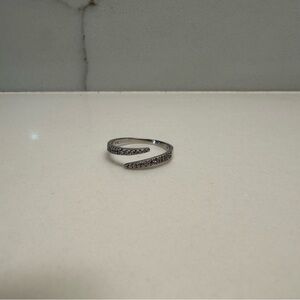 Ring Concierge 14K White Gold Open Diamond Wrap Ring Size 7